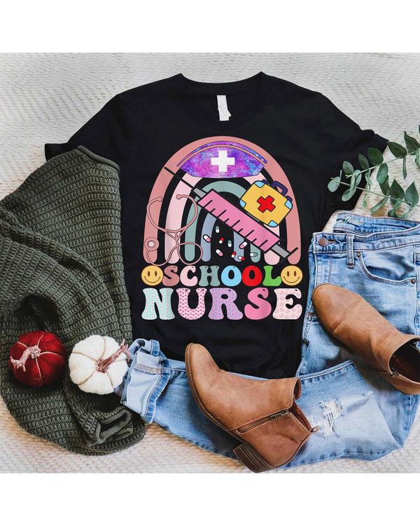 Funny School Nurse Graphic Tees Tops Back To School Shirt